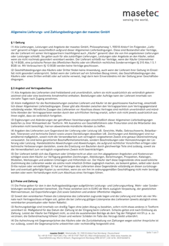 Allgemeine Lieferung- und Zahlungsbedingungen